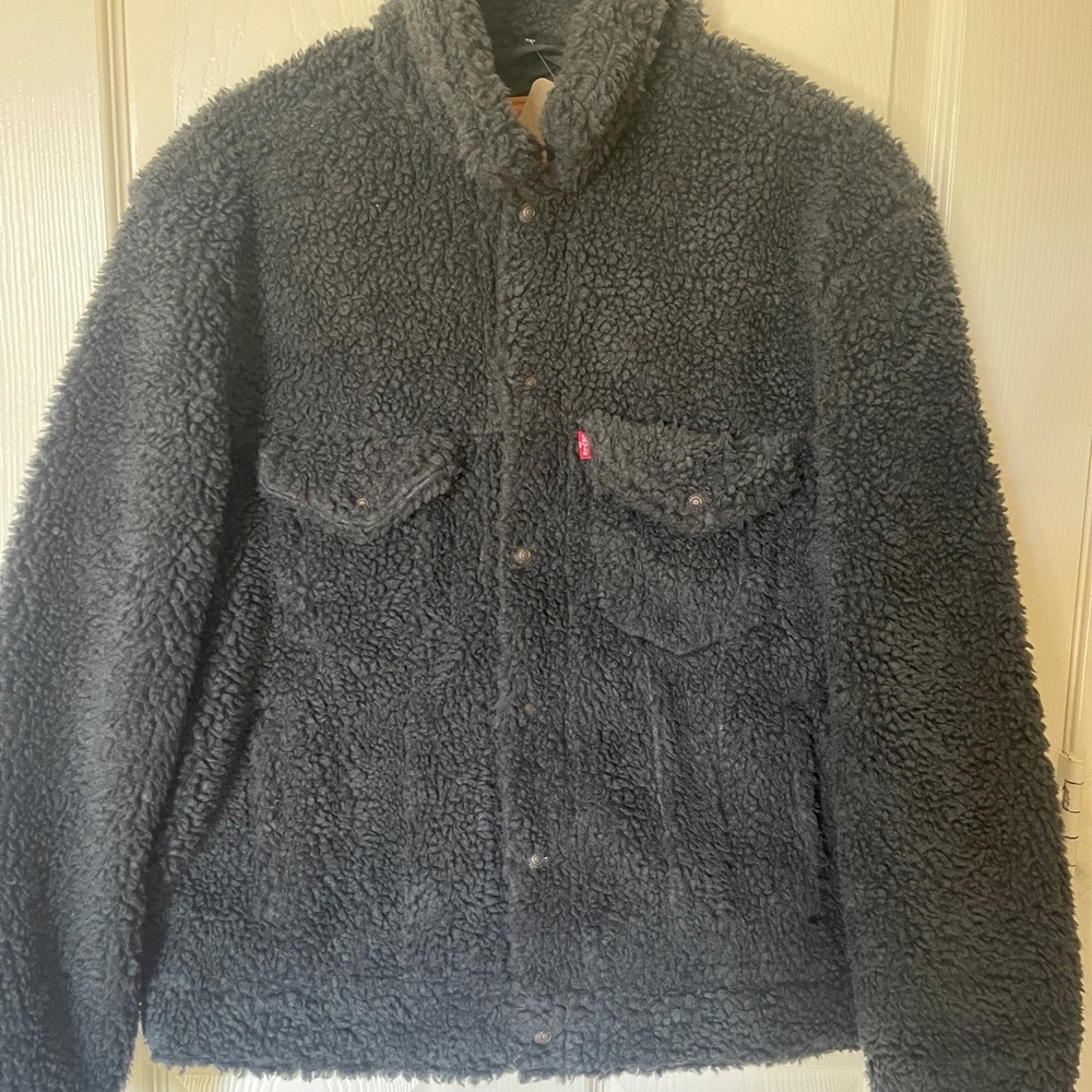 Levi's Women Vintage black furry jacket coat